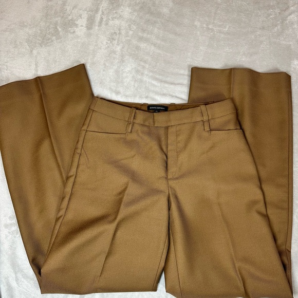 Banana Republic Wool Caramel Wide Leg Trousers Sz 6 NWT Quiet Luxury Classic Fit - Picture 4 of 10
